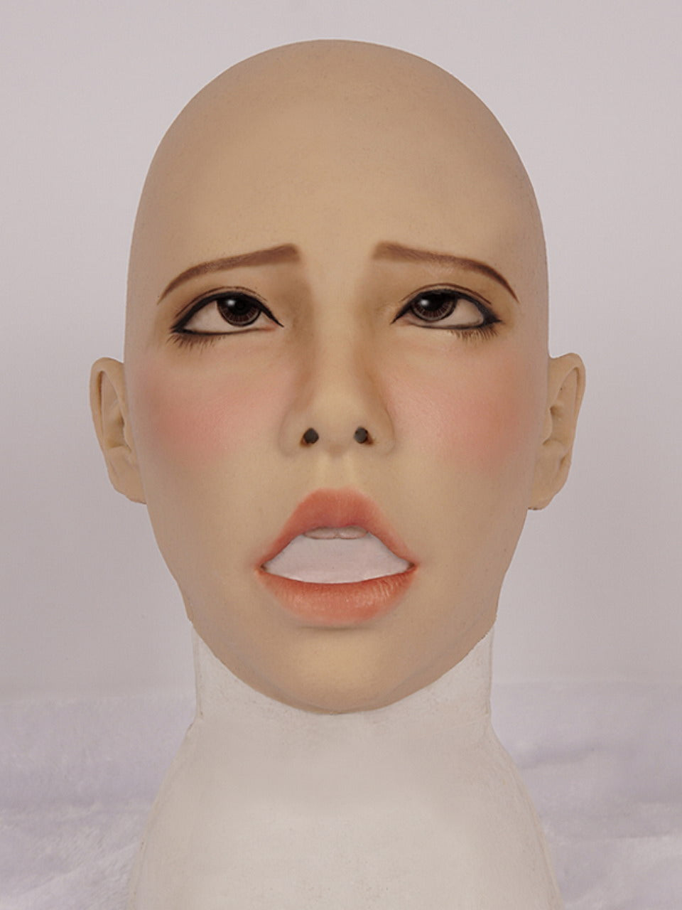 Full head Silicone Female Mask Poppy without cap Pull-Over Hood Corssdress Cosplay for TG CD Dragqueen Ladyboy