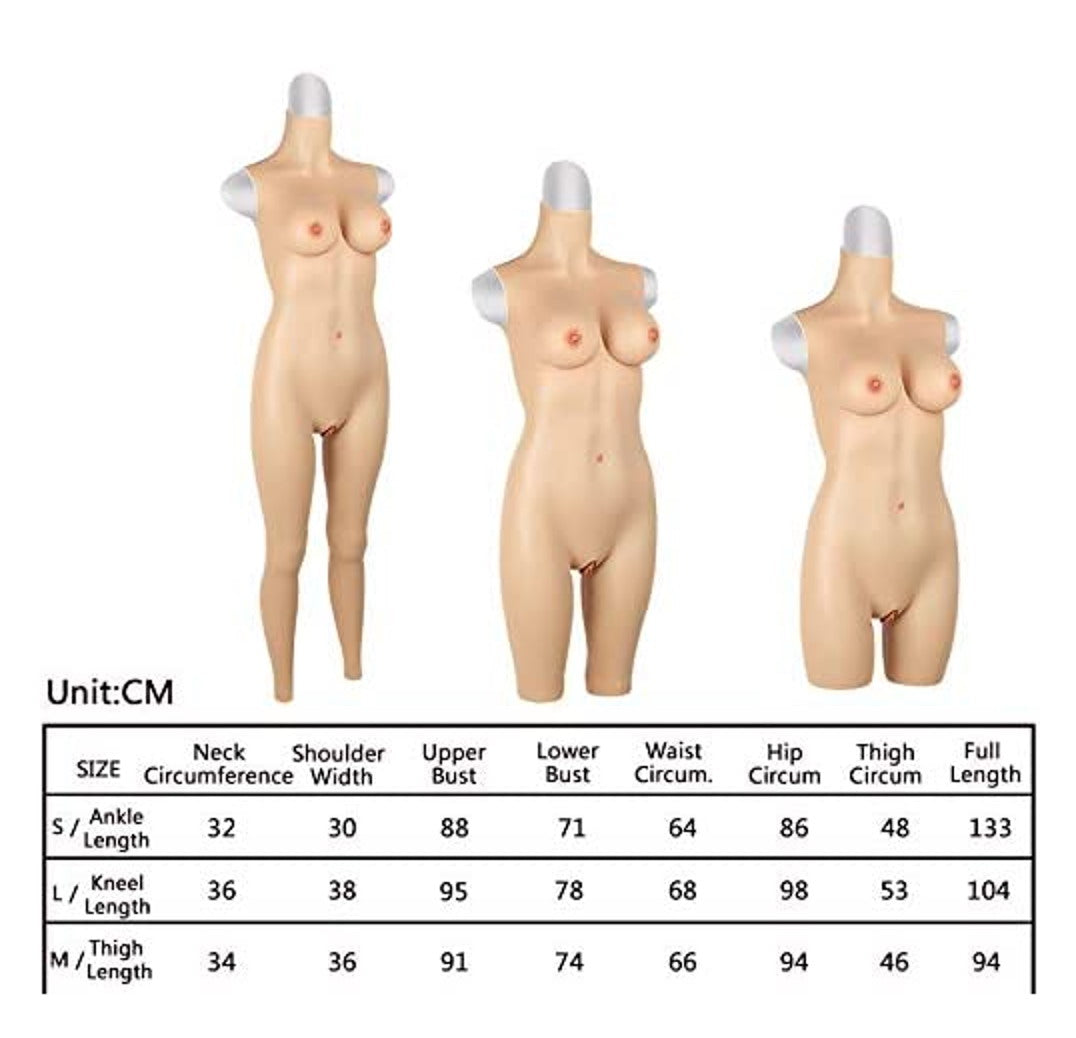 Half body Style Silicone Breasts D-Cup Torso for Crossdress Cosplay for TG CD Dragqueen Ladyboy