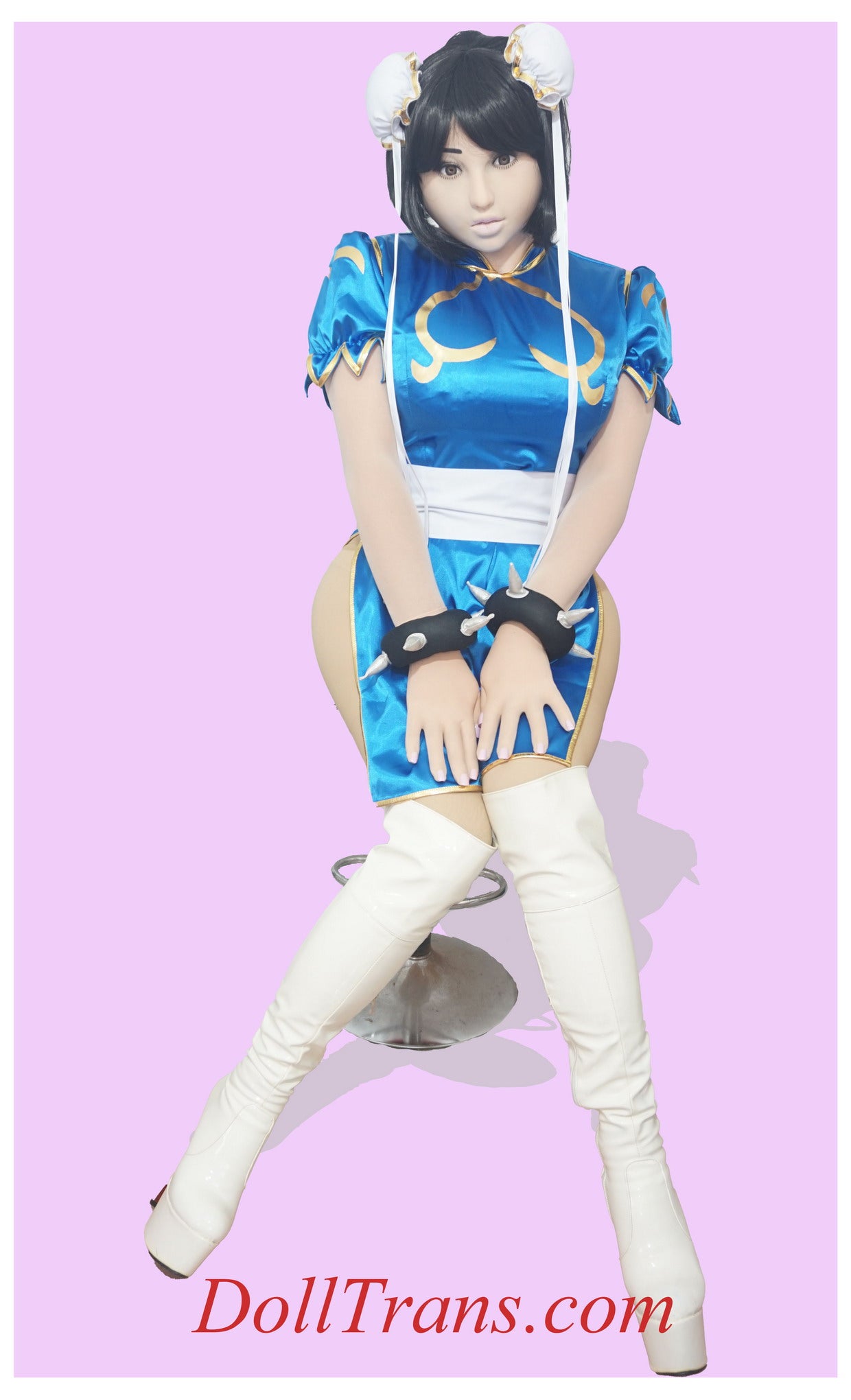 Lovely Chun-Li cosplay with jiggling F-cup boobs style