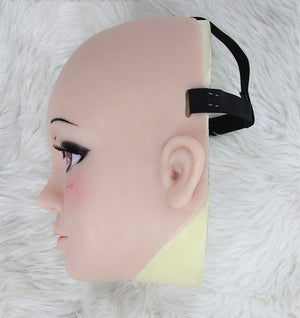 Half head Kagura silicone mask party costume Crossdress Cosplay for TG CD Dragqueen Ladyboy