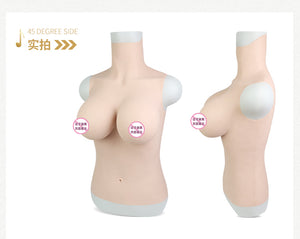 Long Vest Style Silicone Breasts G-Cup Torso with deep Cleavage and Realistic trembling Feeling Crossdress Cosplay for TG CD Dragqueen Ladyboy