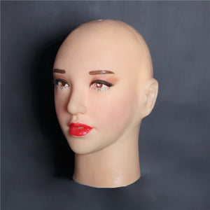 Full head silicone Jane pull-over hood mask party costume Crossdress Cosplay for TG CD Dragqueen Ladyboy