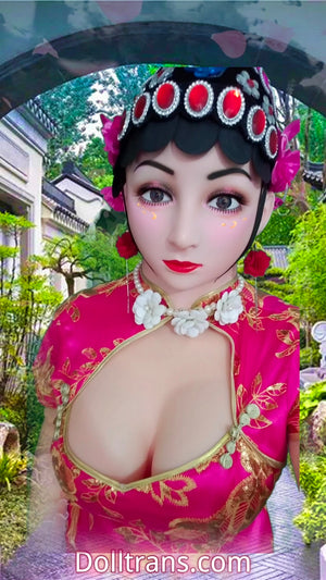 Gorgeous Fishtail Chest-Open China dress for big boobs transformation for party costume Crossdress Cosplay TG CD Dragqueen Ladyboy