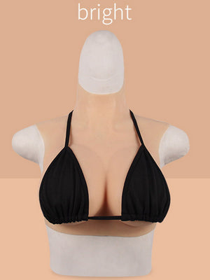 Vest Style Silicone Breasts E-Cup Torso with deep Cleavage and Realistic trembling Feeling Crossdress Cosplay for TG CD Dragqueen Ladyboy